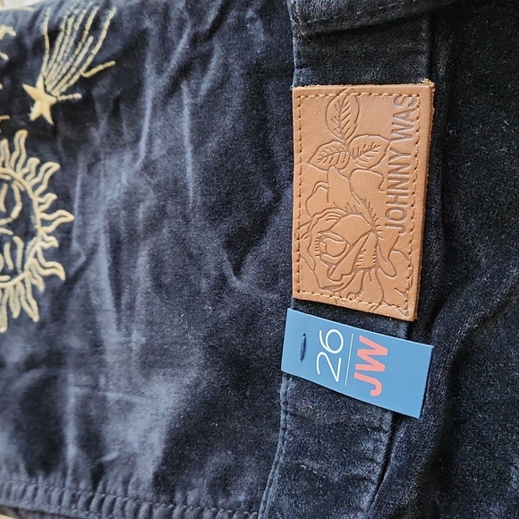 **HP**Nwt Johnny Was Luna Embroidered Velvet Jeans - Picture 8 of 14